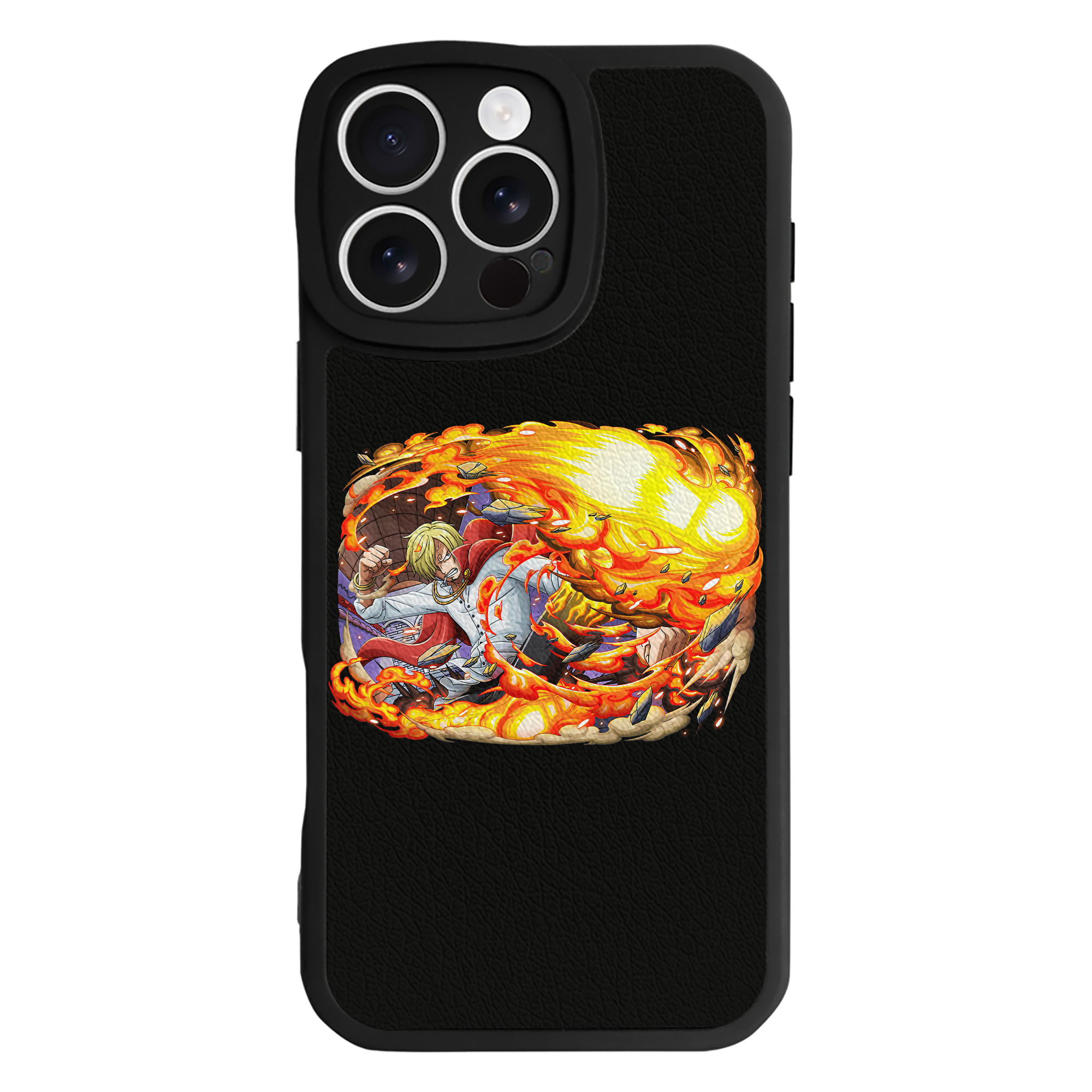 （画像用） ワンピース サンジ ONE PIECE Sanji 【iPhone 16シリーズ対応】シリコンスマホケース（レザー調） 材質：シリコン